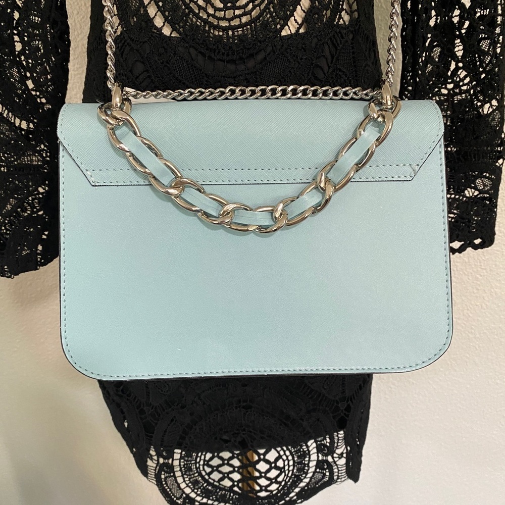 Curve Made In Italy Chain Crossbody Purse Blue - Picture 11 of 14
